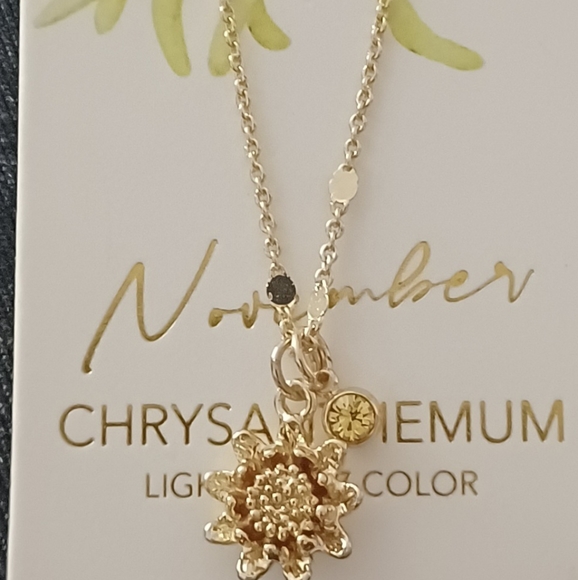 BIRTHDAY MONTH FLOWERS BIRTHSTONES NECKLACE CHOOSE - Picture 4 of 6